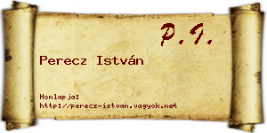 Perecz István névjegykártya